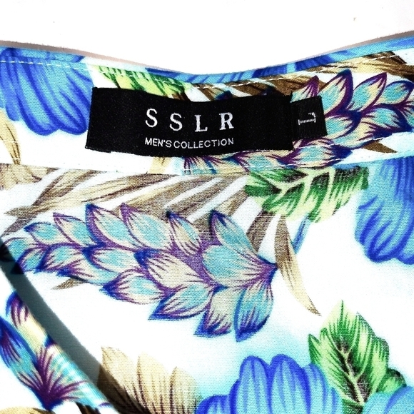 SSLR Hawaiian shirt floral notif colorful  Size: L - Picture 4 of 6